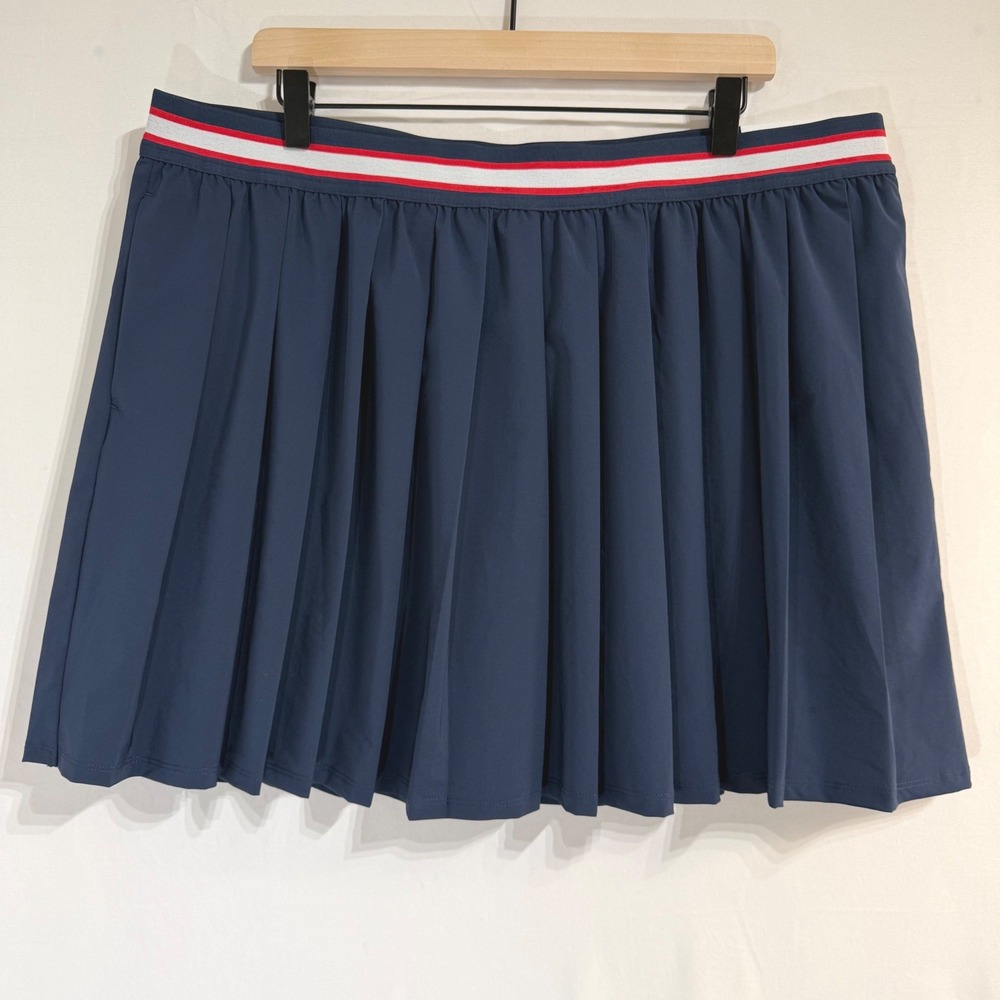 Walter Hagen Clubhouse Women's XXL Pleated 16" Skort Navy Blue Golf Tennis NEW